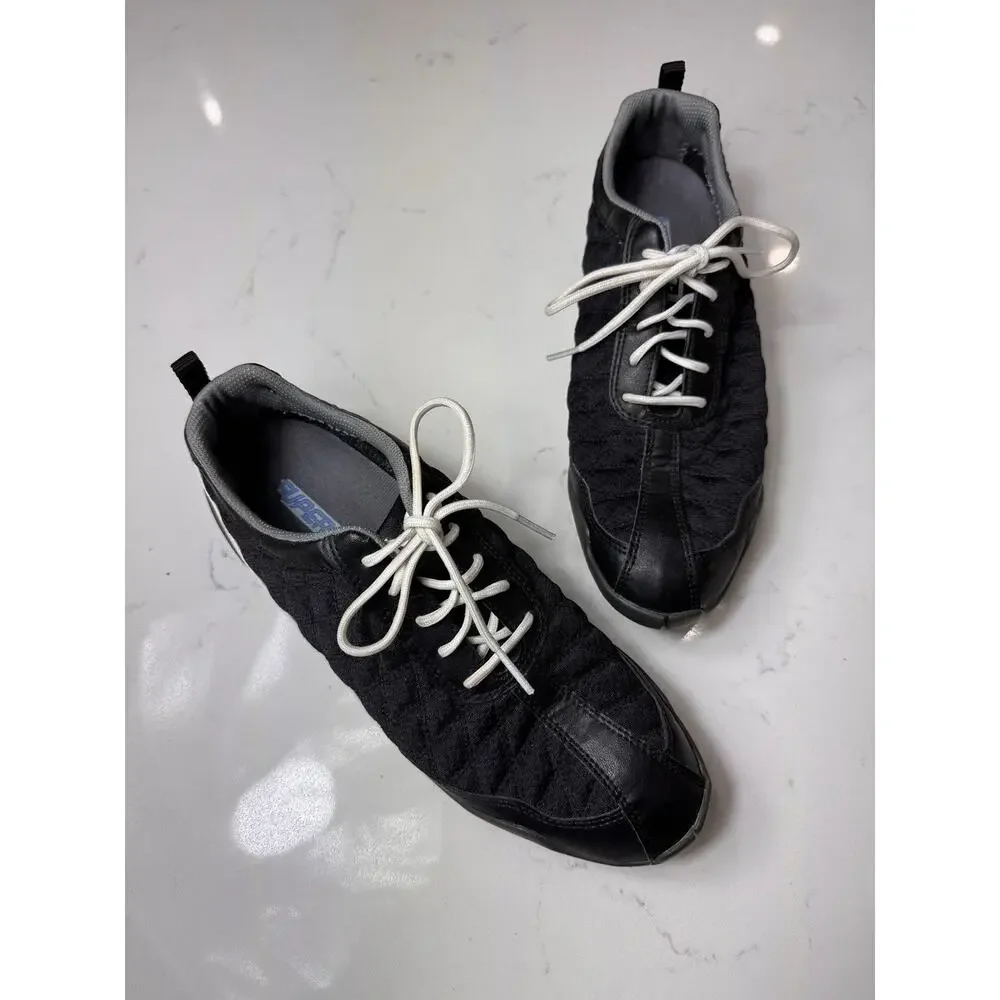 Footjoy Golf Shoes Womens 8.5 M Black Quilted Leather Spikeless Lace Up Sneaker